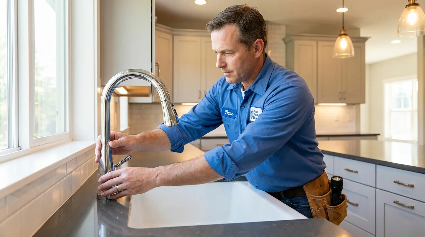 Kitchen faucet installation by Johns Plumbing LLC in Jetmore